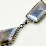 Load image into Gallery viewer, Coated Grey Moonstome Mix Shape Bezel Oxidized Wire Chain. CMS11
