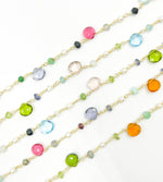 Load image into Gallery viewer, Multi Stone Wire Wrap Chain
