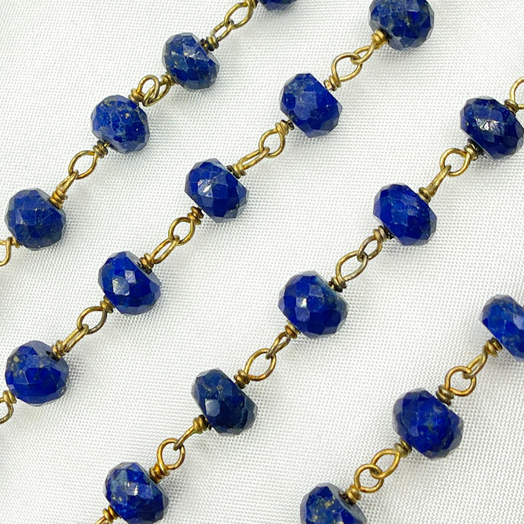 Lapis Lazuli Gold Plated Wire Chain. LAP1