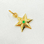 Load image into Gallery viewer, GDP390. 14k Solid Gold Star Charm with Gemstone
