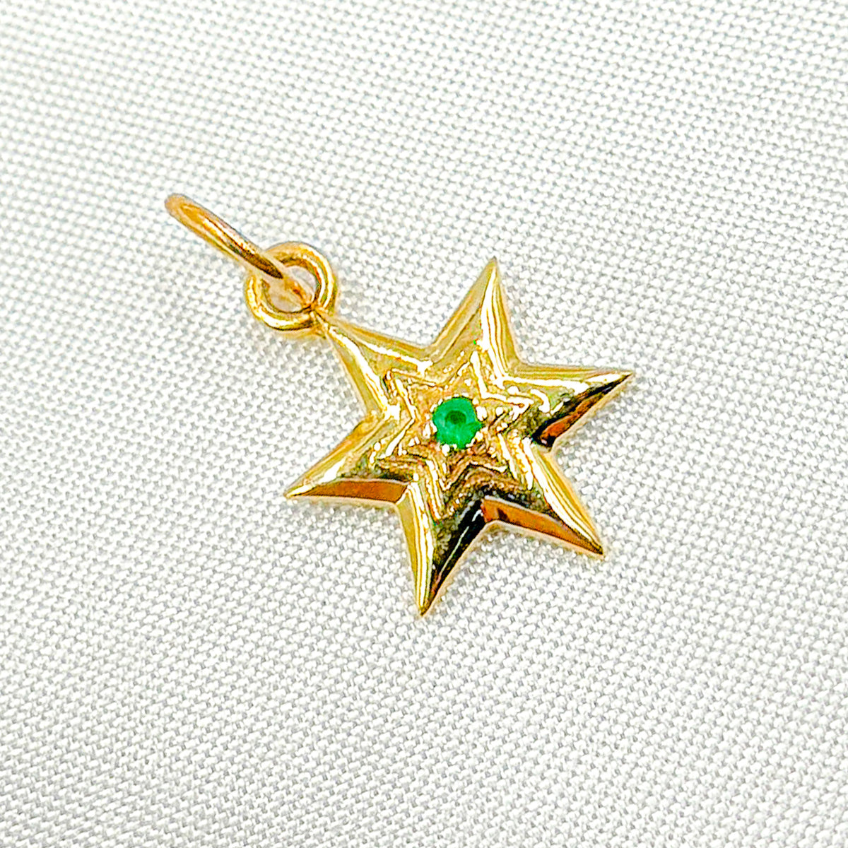 Gold Star Charm with Gemstones