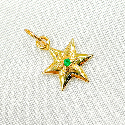 Gold Star Charm with Gemstones