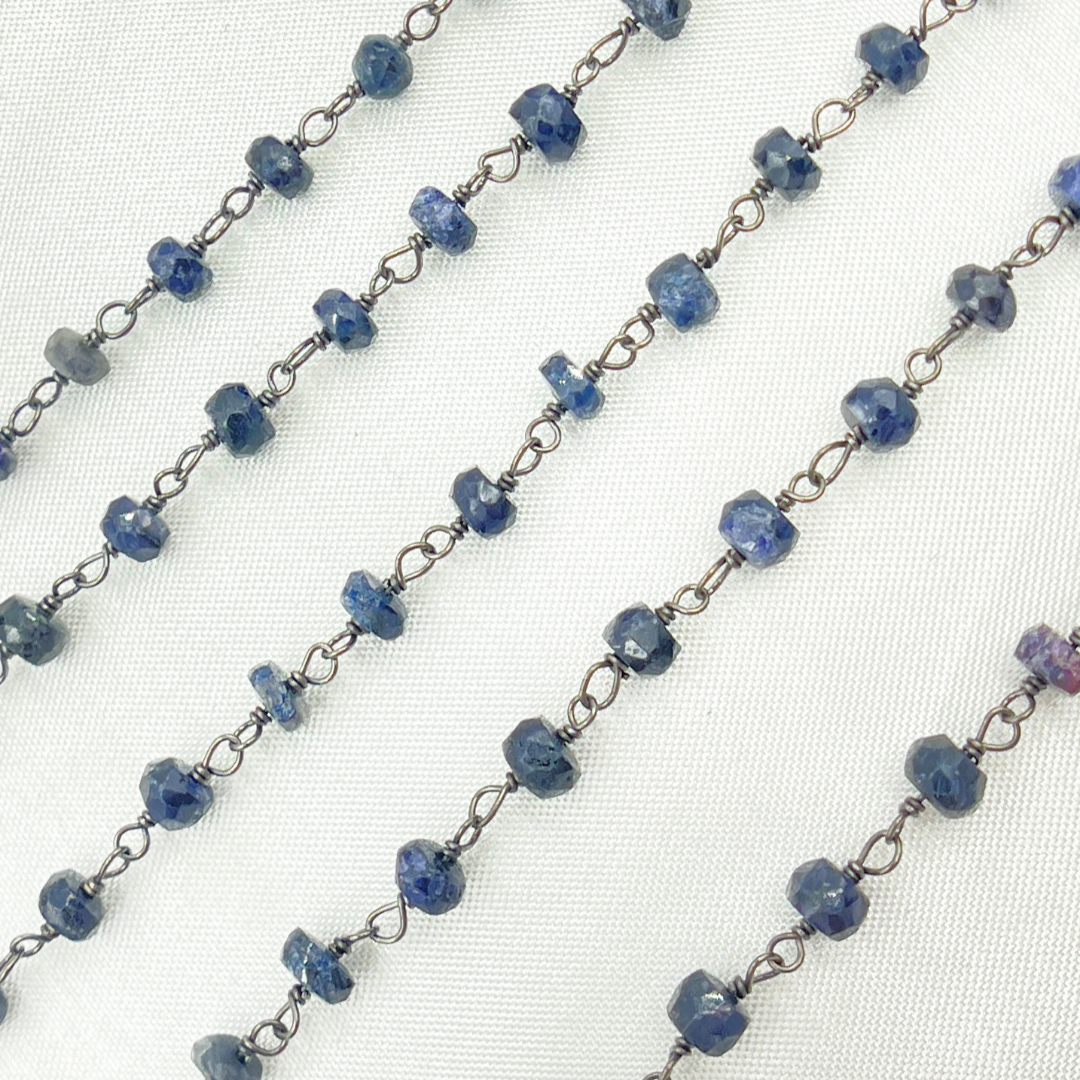 Dyed Sapphire Oxidized Wire Chain. DYS1