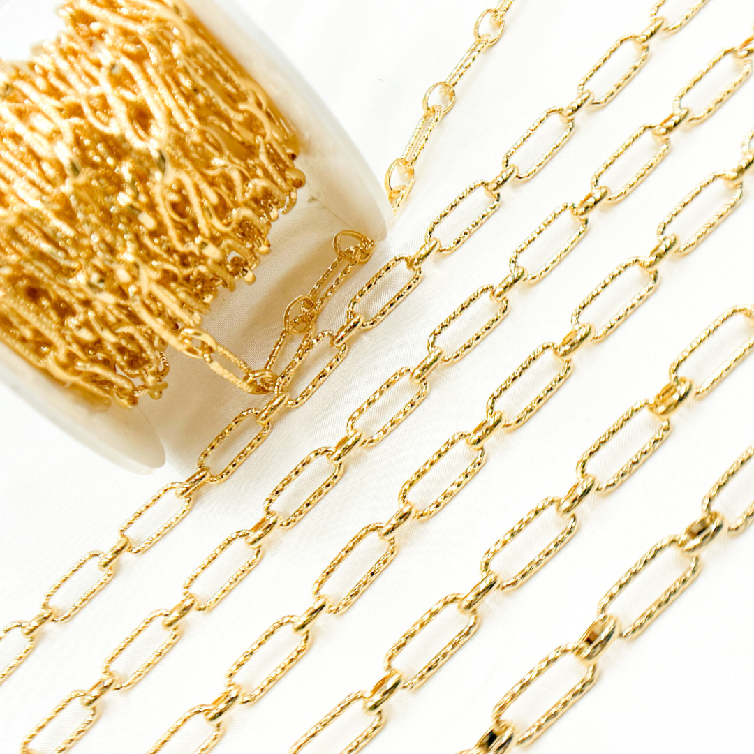 Gold Plated 925 Sterling Silver Paperclip Chain. V166GP