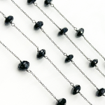 Load image into Gallery viewer, Black Spinel Oxidized Wire Chain. BSP25
