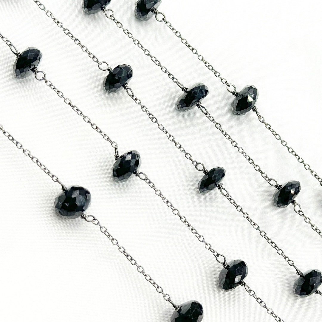 Black Spinel Oxidized Wire Chain. BSP25