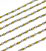 Load image into Gallery viewer, Gold Pyrite Wire Wrap Chain. PYR14
