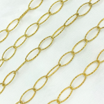 Load image into Gallery viewer, Gold Plated 925 Sterling Silver Hammered Oval Link Chain. Y82GP
