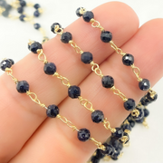 Blue Sunstone Gold Plated Wire Chain