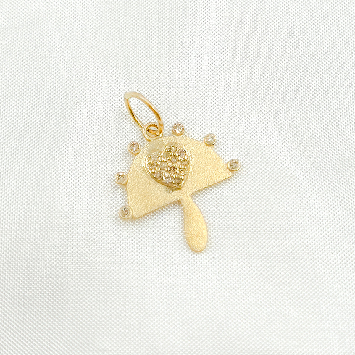 Shop Now 14k Solid Gold Diamond Mushroom Charm
