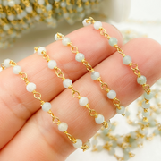 Shaded Amazonite Gold Plated Wire Chains