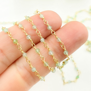 Chrysoprase Wire Wrap Chain.