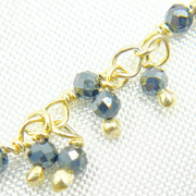 Hematite Cluster Dangle Gold Plated Wire Chain.