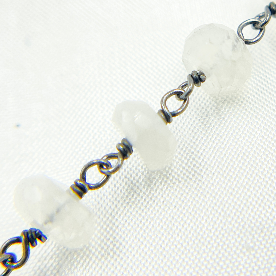 White Moonstone Oxidized Wire Chain. WMS24