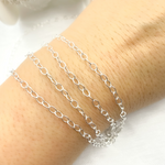 Load image into Gallery viewer, 925 Sterling Silver Smooth Oval Link Chain. V198SS
