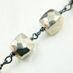 Load image into Gallery viewer, Steel Pyrite Cube Shape Oxidized Wire Chain. PYR40
