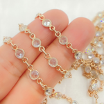 Load image into Gallery viewer, Cubic Zirconia Round Shape Connected Chain. CZ28

