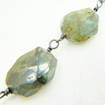 Load image into Gallery viewer, Labradorite Organic Shape Oxidized Wire Chain. LAB97
