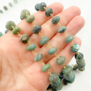 Chrysocolla Gold Plated Wire Chain.