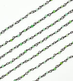 Load image into Gallery viewer, Chrysoprase Gemstone Faceted Wire Wrapped Chains. CHR8
