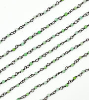 Chrysoprase Gemstone Faceted Wire Wrapped Chains.
