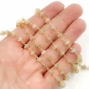 Ethiopian Opal Gold Plated 925 Sterling Silver Wire Chain.