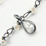 Load image into Gallery viewer, Pearl &amp; CZ Dangle Oxidized Wire Chain. PRL10
