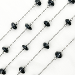 Load image into Gallery viewer, Black Spinel Oxidized Wire Chain. BSP25
