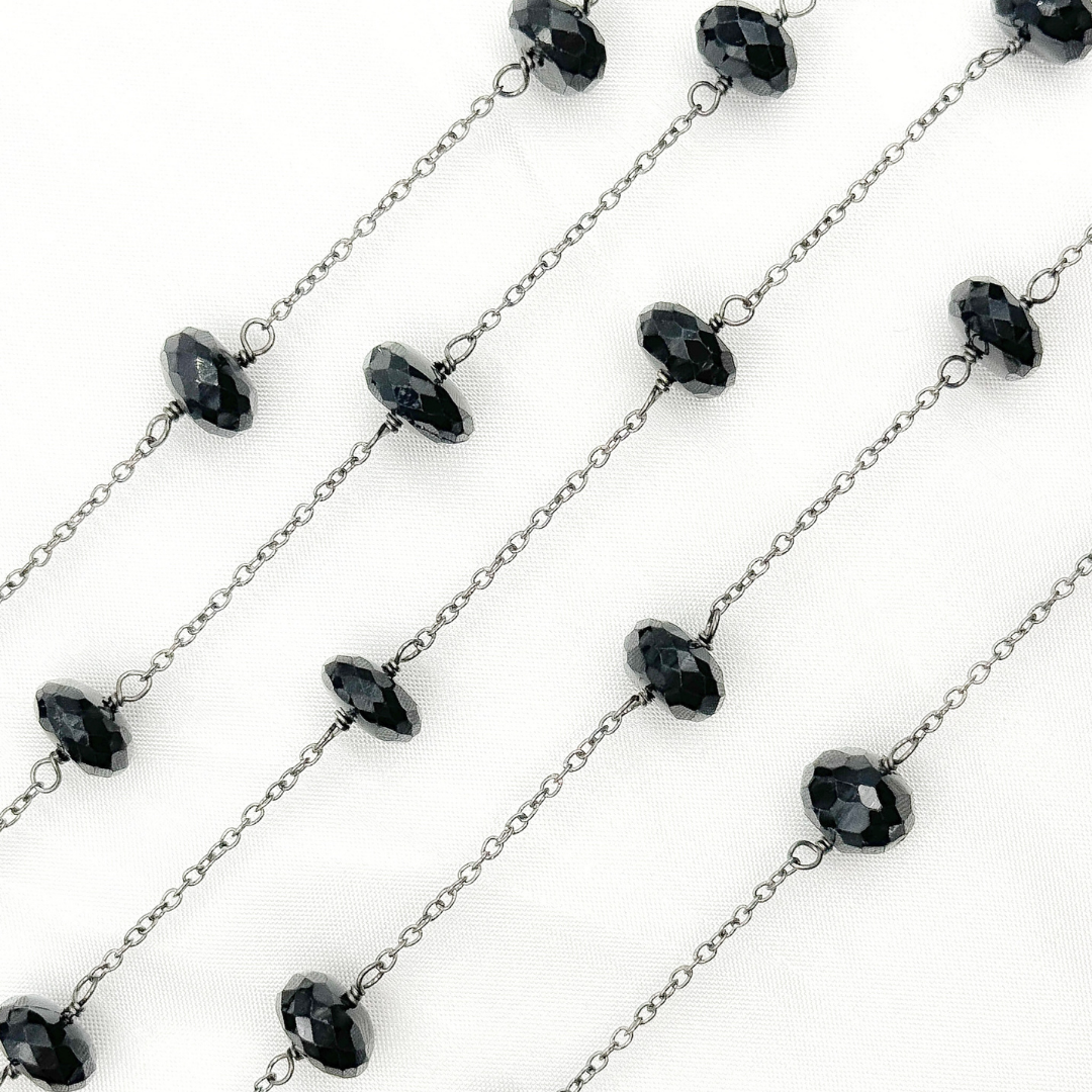 Black Spinel Oxidized Wire Chain. BSP25