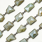 Load image into Gallery viewer, Coated Milky Aquamarine Organic Shape Bezel Oxidized Wire Chain. AQU7
