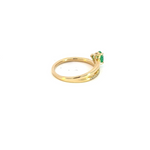 Load image into Gallery viewer, 14k Solid Gold Diamond and Emerald Spiral Heart Ring