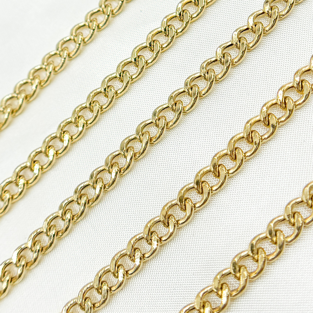 Gold Plated 925 Sterling Silver Gold Plated Curb Chain. V44GP