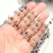 Iolite Oxidized Wire Chain