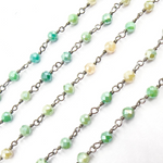 Load image into Gallery viewer, Coated Green Quartz Wire Chain. CQU22
