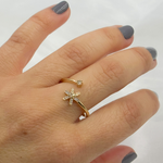 Load image into Gallery viewer, 14k Solid Gold Diamond Flower Ring