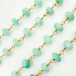 Load image into Gallery viewer, Amazonite Gold Plated Wire Chain. AMZ13
