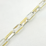 Load image into Gallery viewer, Two Tone Gold Plated and 925 Sterling Silver Paperclip Chain. Z114GS
