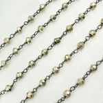 Load image into Gallery viewer, Steel Pyrite Black Rhodium 925 Sterling Silver Wire Chain. SPY5
