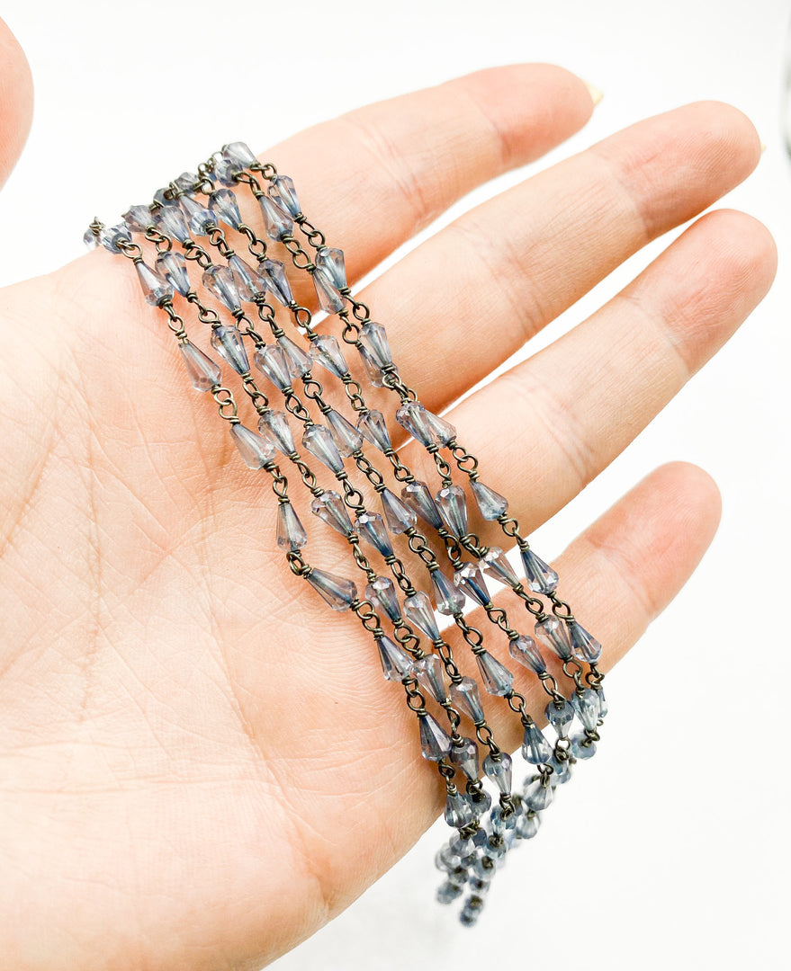 Coated Crystal Oxidized Wire Chain. CR13