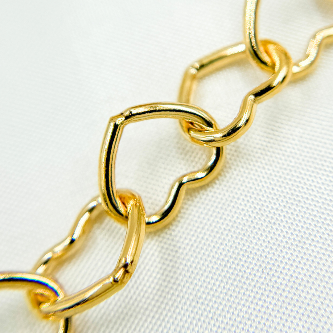 14k Gold Filled Smooth Heart Link Chain. 1408GF
