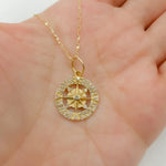 Load image into Gallery viewer, 14k Solid Gold Diamond Circle Charm. GDP484
