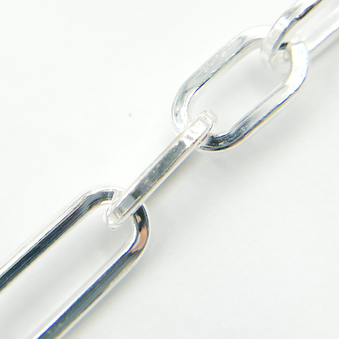 925 Sterling Silver Flat Paper Clip Chain. V140SS