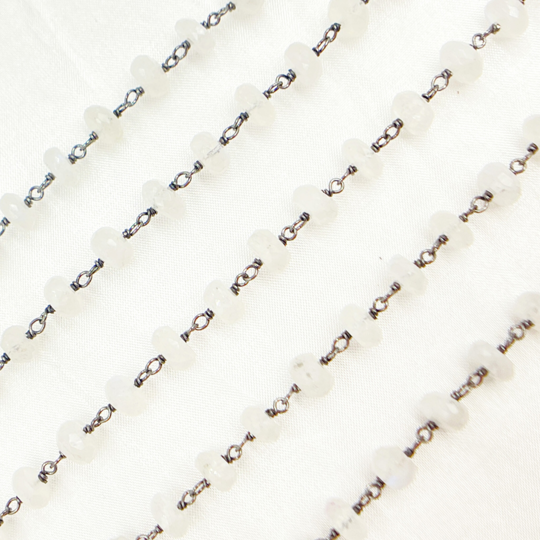 White Moonstone Oxidized Wire Chain. WMS24