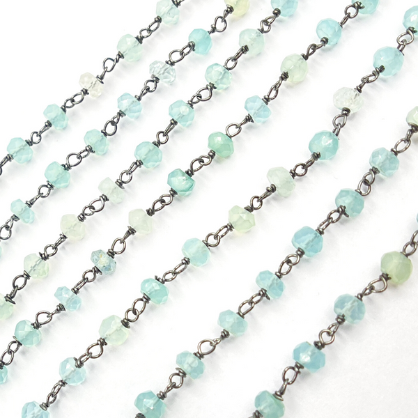 Aquacalcy Black Rhodium 925 Sterling Silver Wire Chain.