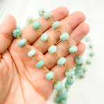 Load image into Gallery viewer, Amazonite Gold Plated Wire Chain. AMZ13
