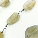 Load image into Gallery viewer, Labradorite Organic Shape Oxidized Wire Chain. LAB96
