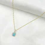 Load image into Gallery viewer, 14k Solid Gold Diamond and Turquoise Charm. PN113006Y14TQ1
