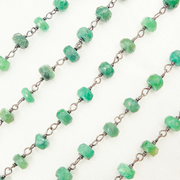 Dyed Emerald Oxidized Wire Chain. 