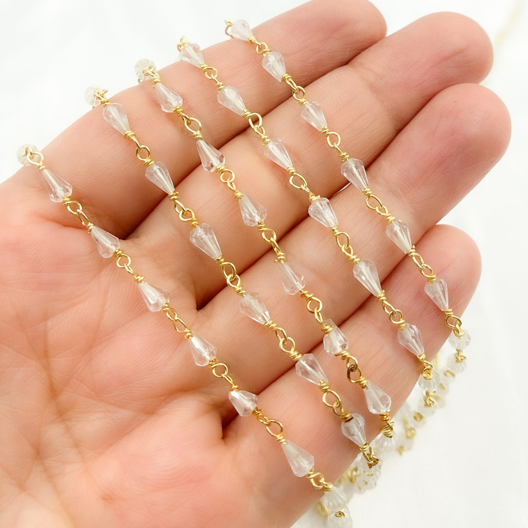 Crystal Gold Plated Wire Chain. CR27