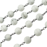 Howlite Gemstone Round Shape Chain.